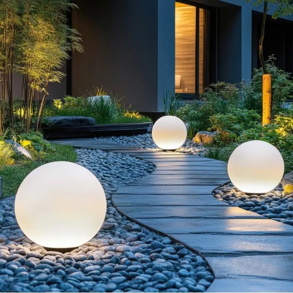 Lampada solare LED RGBW dimmerabile 5W/3,7V 3000K IP54 Ø 30 cm