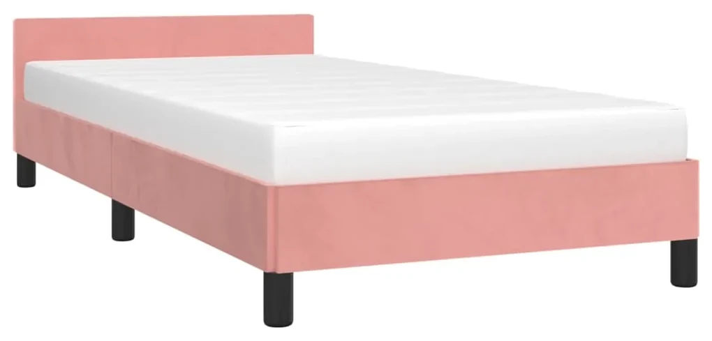 Giroletto con testiera rosa 80x200 cm in velluto