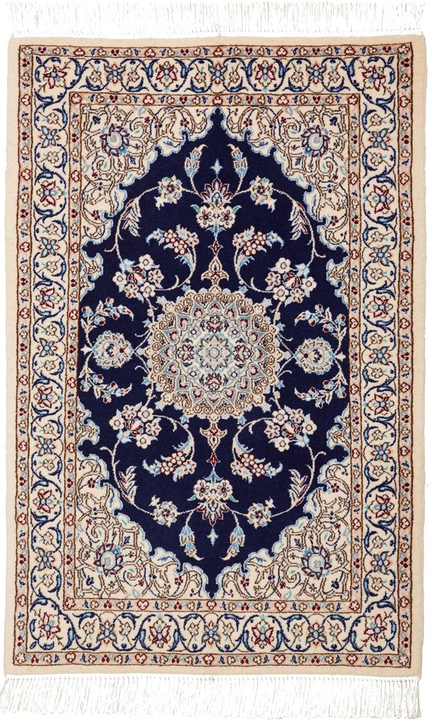 Nain Tappeto 100 x 60 Blu (Iran) Annodato A Mano