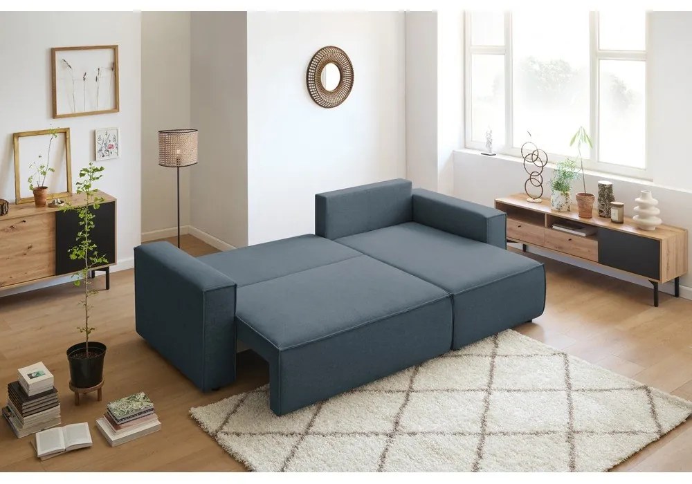 Divano letto angolare blu scuro (variabile) Nihad structural - Bobochic Paris