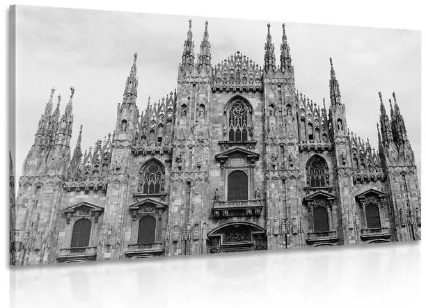 Stampa su tela – Cattedrale di Milano in bianco e nero