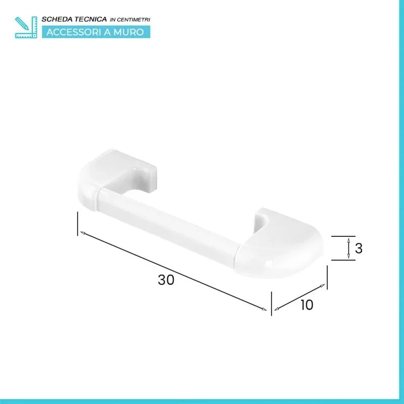 Portasciugamani a muro 30 cm in ABS bianco Gioia