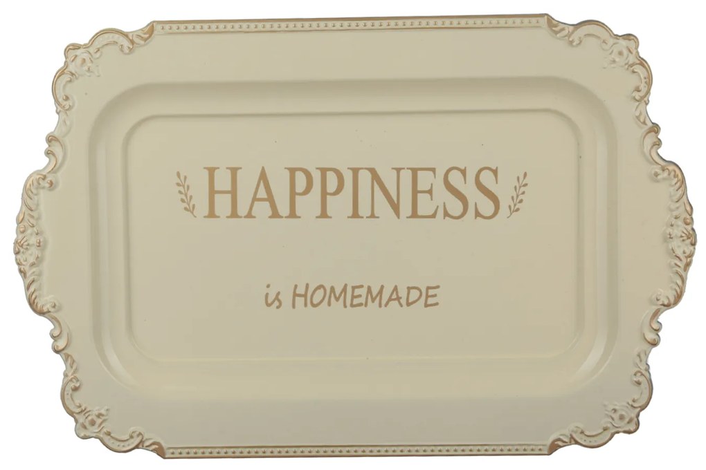 Vassoio crema 40x26 cm in polipropilene Happiness Lily
