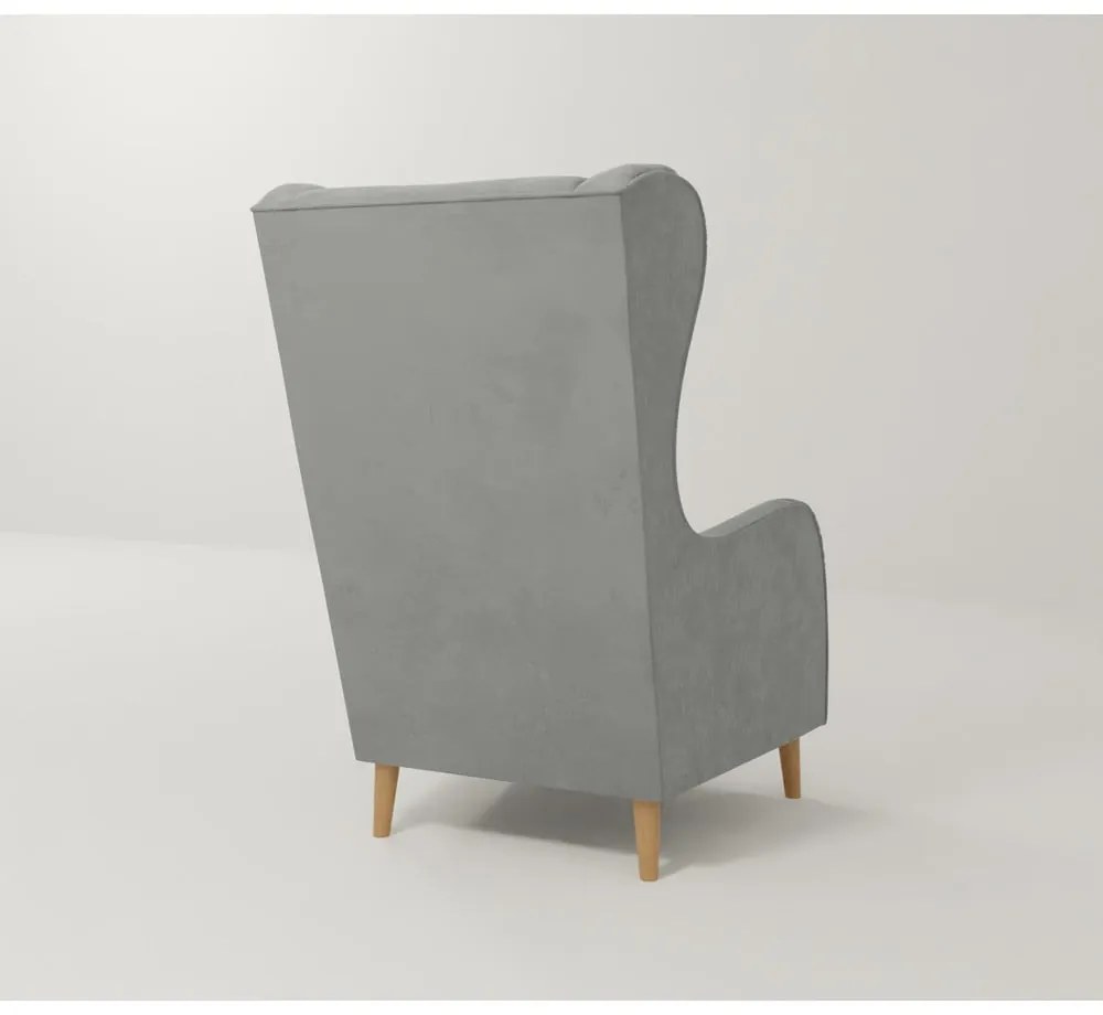 Poltrona in velluto grigio chiaro Carole - Ropez