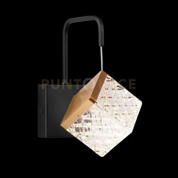 Lampada da parete magia, nero e oro satinato led 4,5w 383lm 3000k, ...