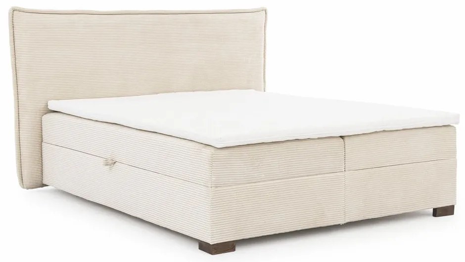 Letto boxspring beige con contenitore 160x200 cm Lysa – Ropez