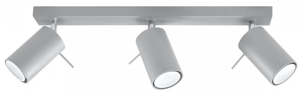 Plafoniera da soffitto in Acciaio 3xGU10 RING 3 Orientabile Grigia Colore del corpo Grigio