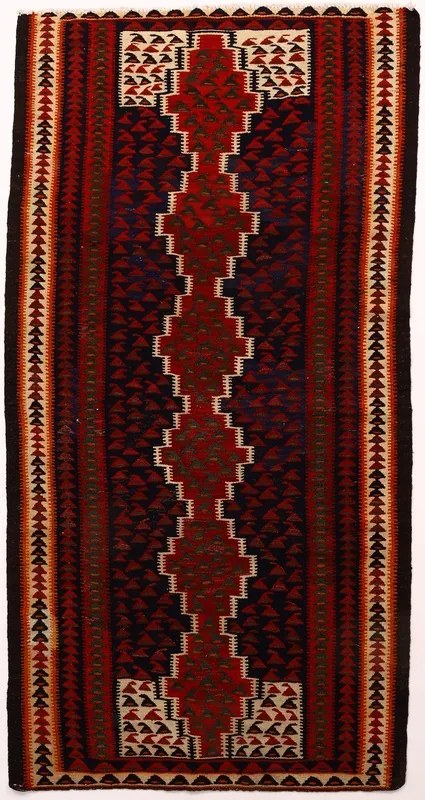 Kilim Tappeto 150x280 Blu (Iran) Tessuto A Mano
