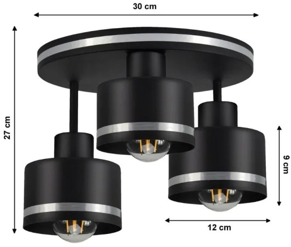 Lampadario a plafone BODO SILVER 3xE27/60W/230V