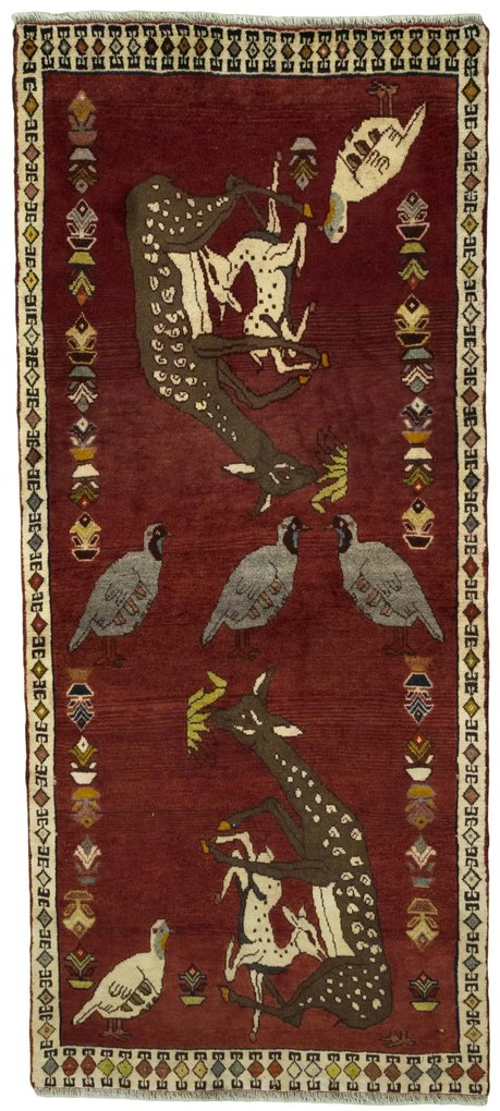 Gabbeh Tappeto 210 x 90 Rosso (Iran) Annodato A Mano