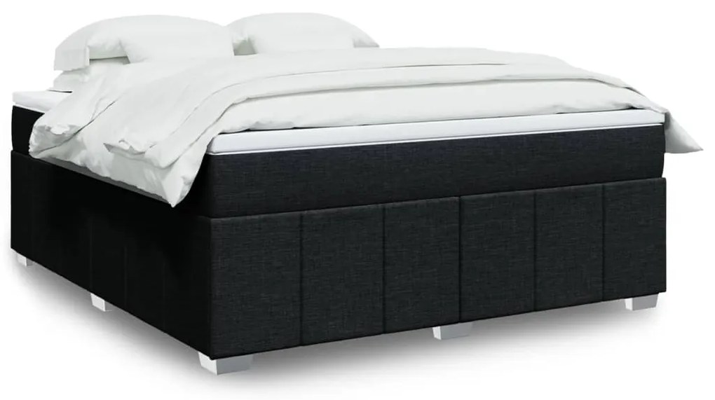 Giroletto A Molle Con Materasso Nero 180x200 Cm İn Tessuto /