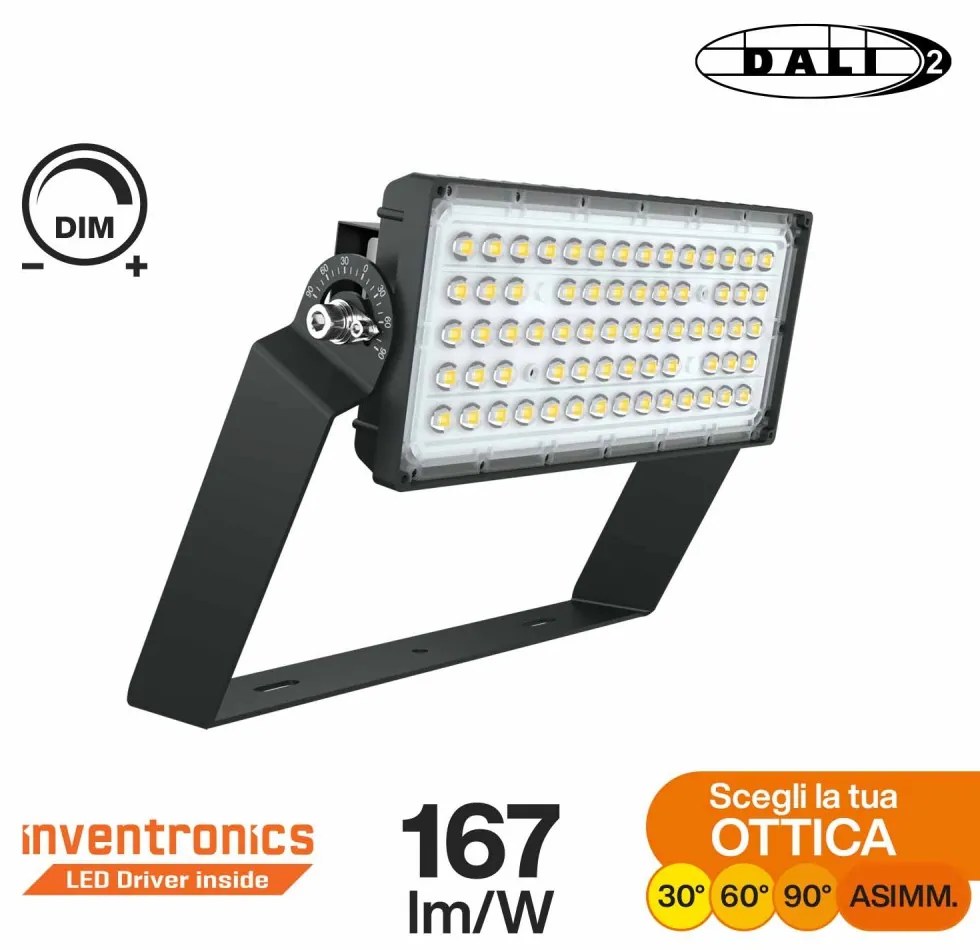 Faro Modulare LED 200W IP66, 167lm/W, Dimmerabile DALI - INVENTRONICS Colore Bianco Freddo 5.000K, Scegli l'angolo di illuminazione 30°