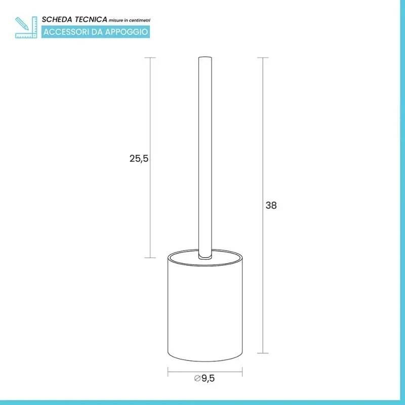 Portascopino da appoggio effetto marmo bianco in resina linea Ivy