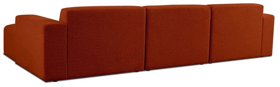 Divano angolare in tessuto bouclé color mattone (angolo destro) Roxy - Scandic