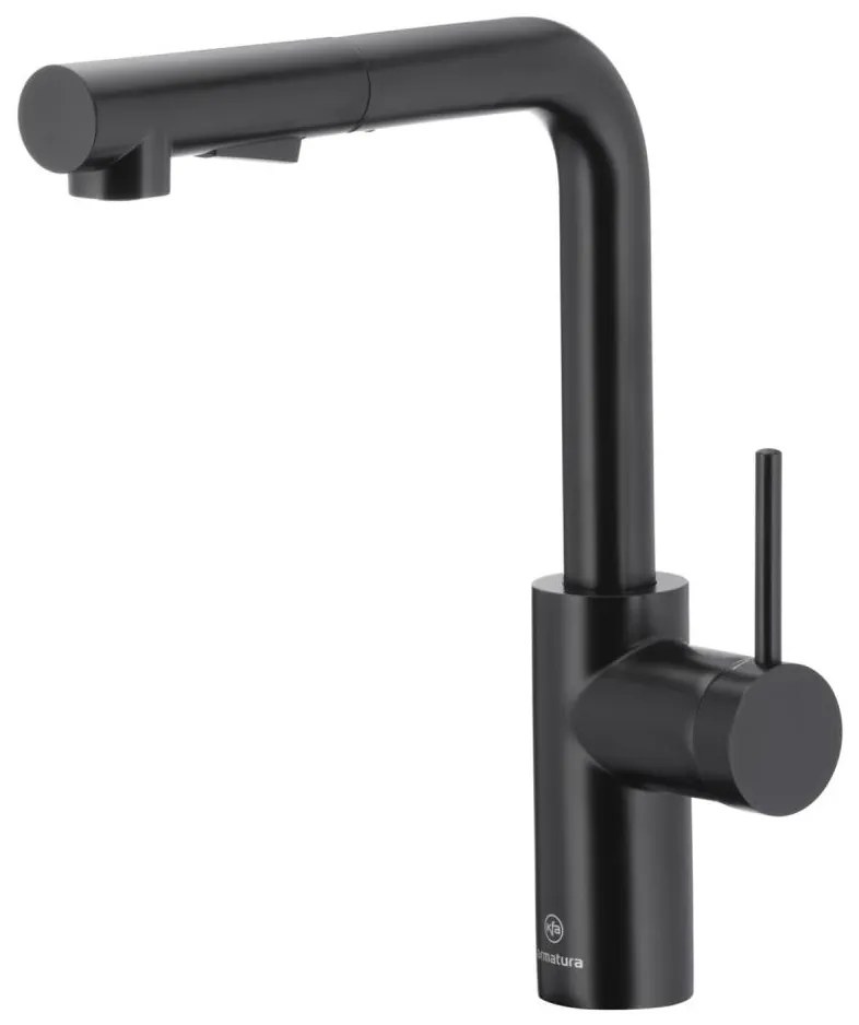 KFA Armatura 6623-110-81 - Rubinetto lavello con doccetta estraibile DUERO BASIC opaco nero