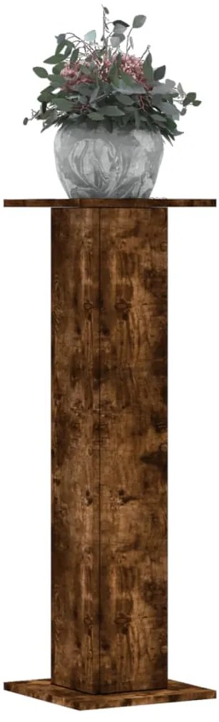 Supporti Per Piante 2 Pz Rovere Fumo 30x30x95 Cm İn Truciolato /