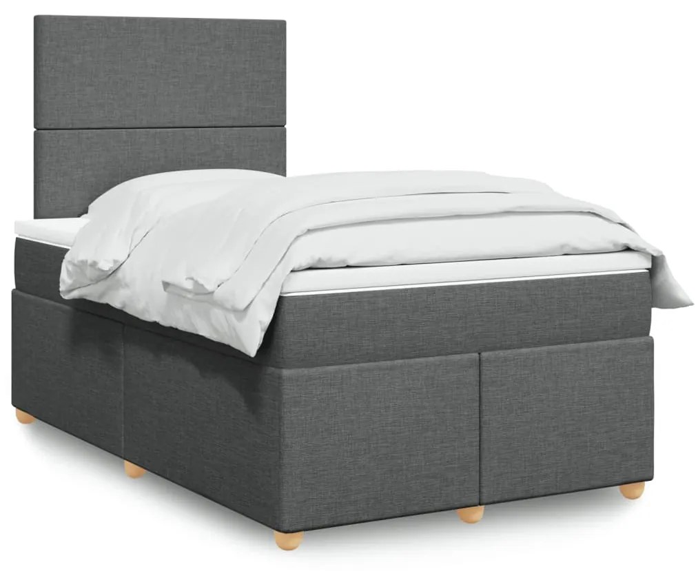 Giroletto A Molle Con Materasso Grigio Scuro 120x200 Cm Tessuto /