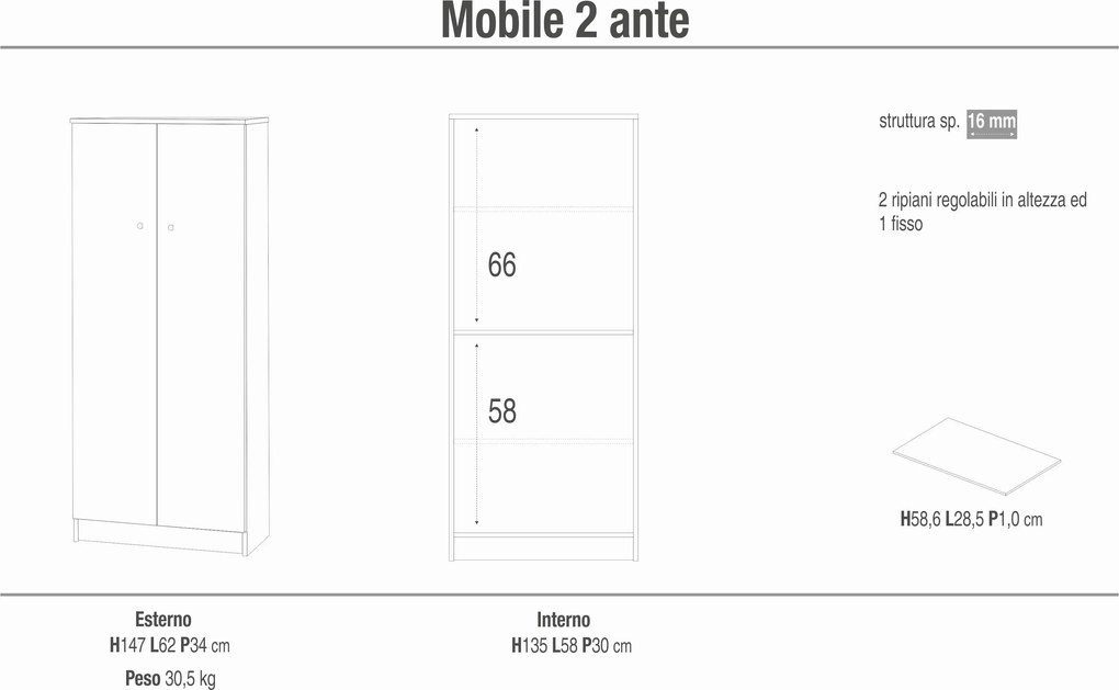 SALV - armadietto con due ante