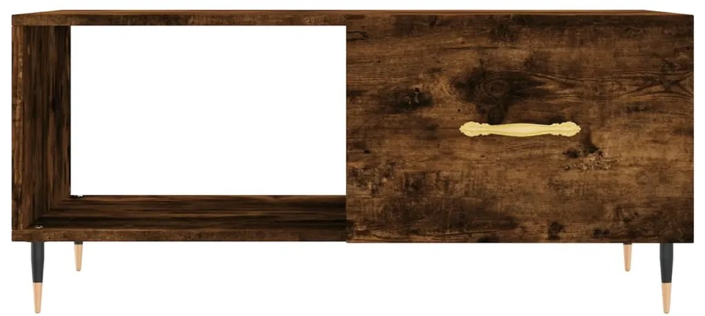 Tavolino da salotto rovere fumo 90x50x40cm in legno multistrato