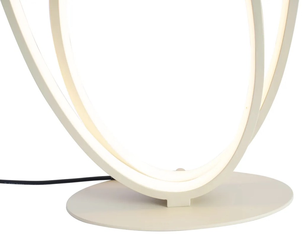 Lampada da tavolo di design beige con LED dimmerabile a 3 livelli - Boomerang