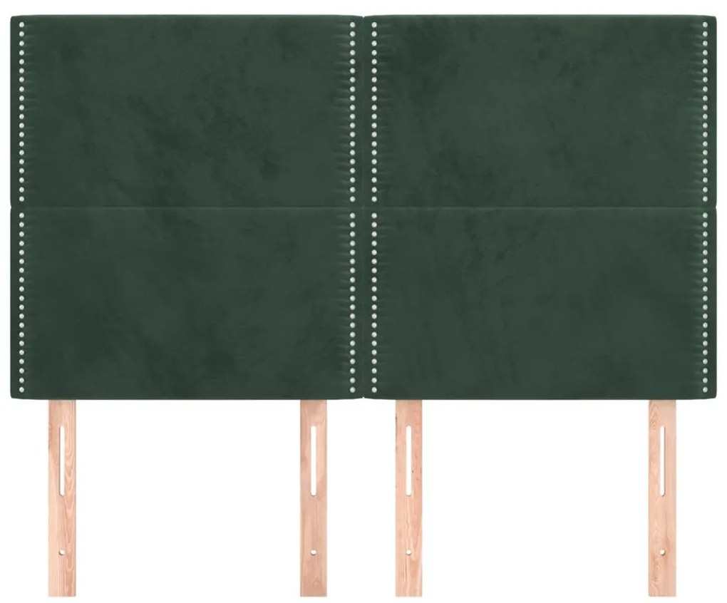 Testiere 4 pz verde scuro 72x5x78/88 cm in velluto