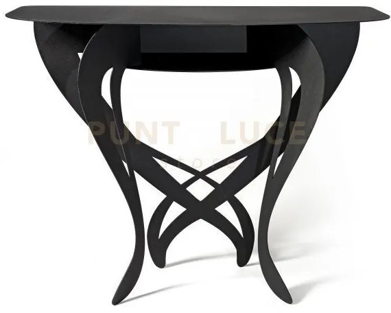 Consolle elegante frida nero in ferro 110x35x85cmh