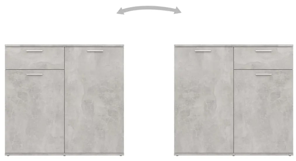 Credenza grigio cemento 160x36x75 cm in truciolato