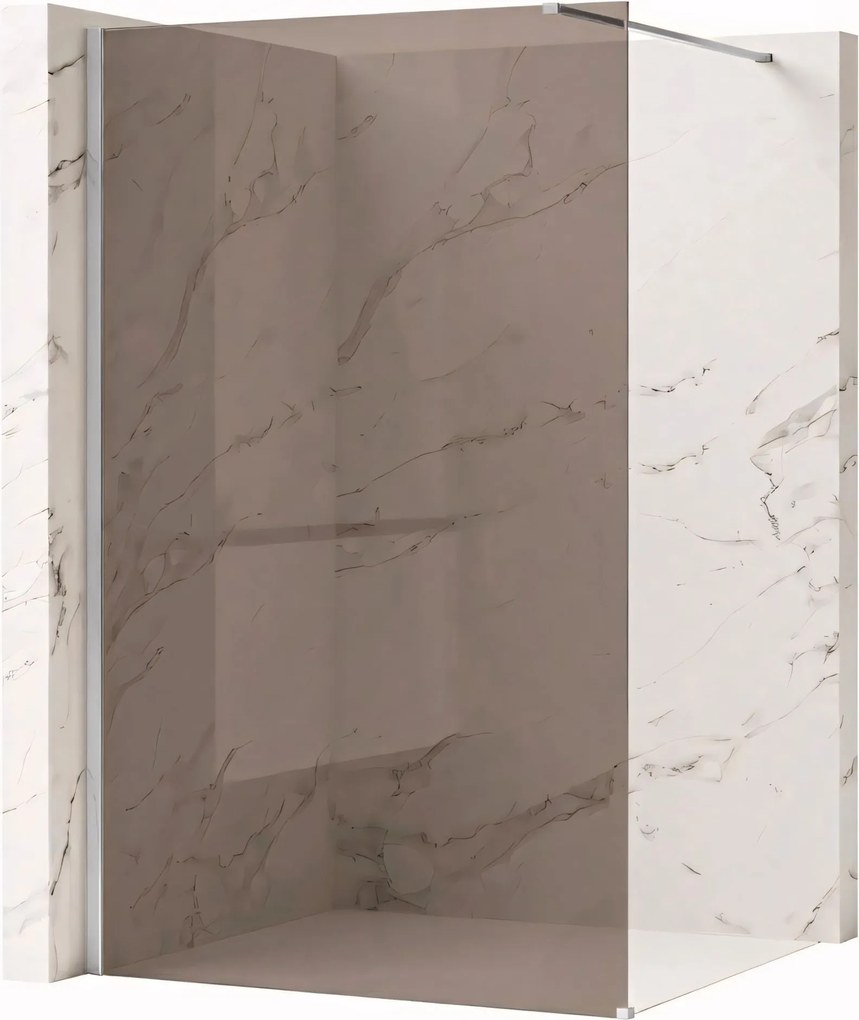 Parete doccia Rea Flexi Brown / Chrome 90
