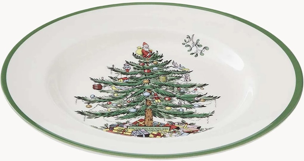 Set di 4 piatti piani Christmas Tree