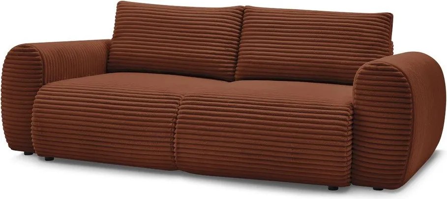 Divano color mattone allungabile con rivestimento in velluto a coste 257 cm Lucien – Bobochic Paris