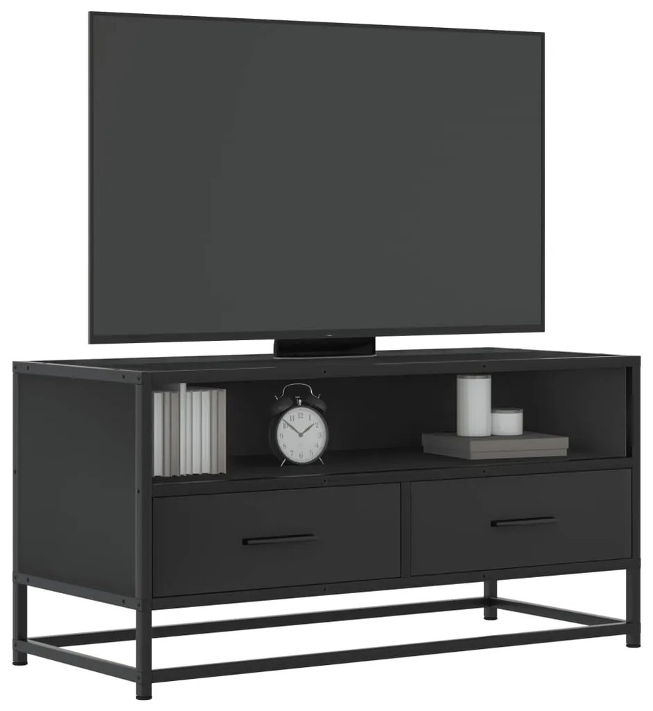 Mobile Tv Nero 80x34,5x40 Cm İn Truciolato Metallo /
