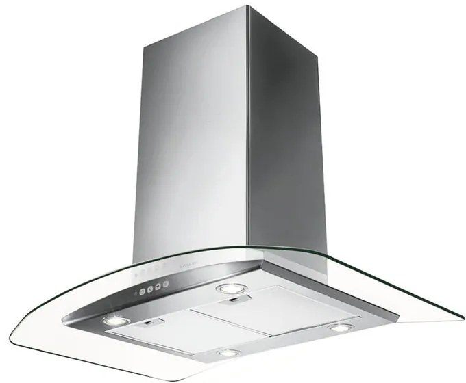 Cappa ad isola Glassy FABER argento L 90 cm