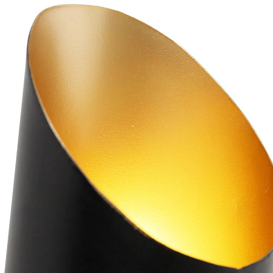 Lampada da parete nera con interno oro 2 luci - Whistle