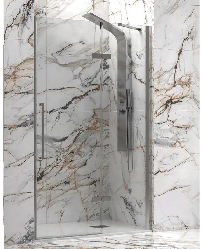 Box Porta doccia nicchia battente frameless telaio cromo Cristallo 8mm h 200 120 cm