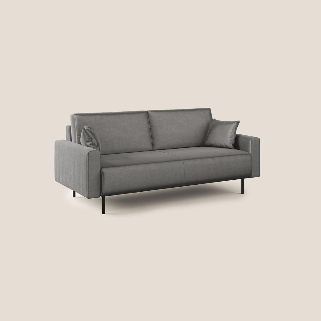 Arthur divano moderno in velluto morbido impermeabile T01 grigio