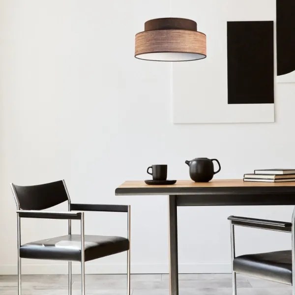 Lampadario a sospensione con filo GRACE 1xE27/60W/230V diametro 40 cm marrone/beige