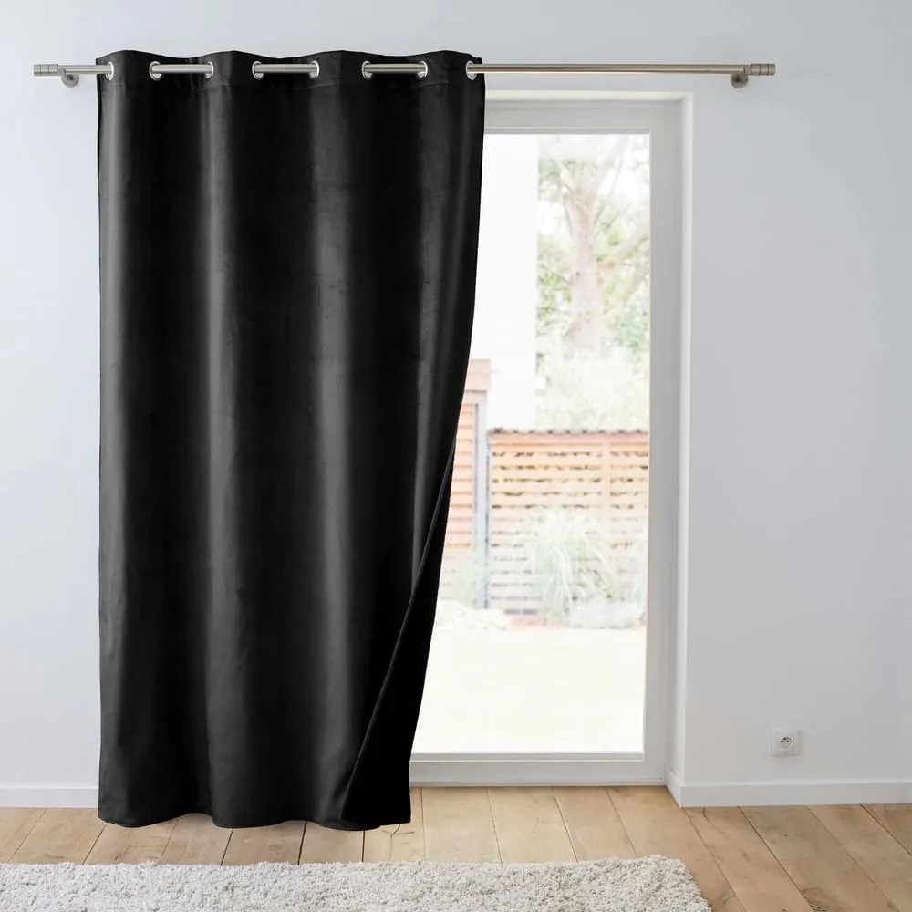 Tenda termoisolante nera in velluto 140x260 cm Polarchic – douceur d'intérieur
