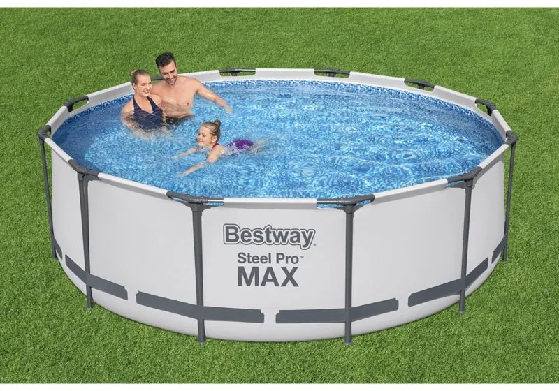 Piscina fuori terra tubolare BESTWAY Steel Pro Max grigio H 1 x ⌀ 3.66 m