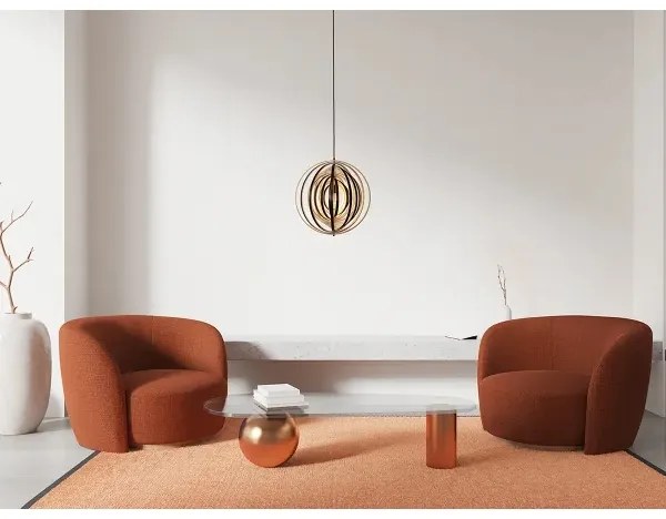 Lampadario in legno sospeso con cavo 1xE27/60W/230V Ø 43,5 cm massello/impiallacciatura/legno di caucciù (Hevea)