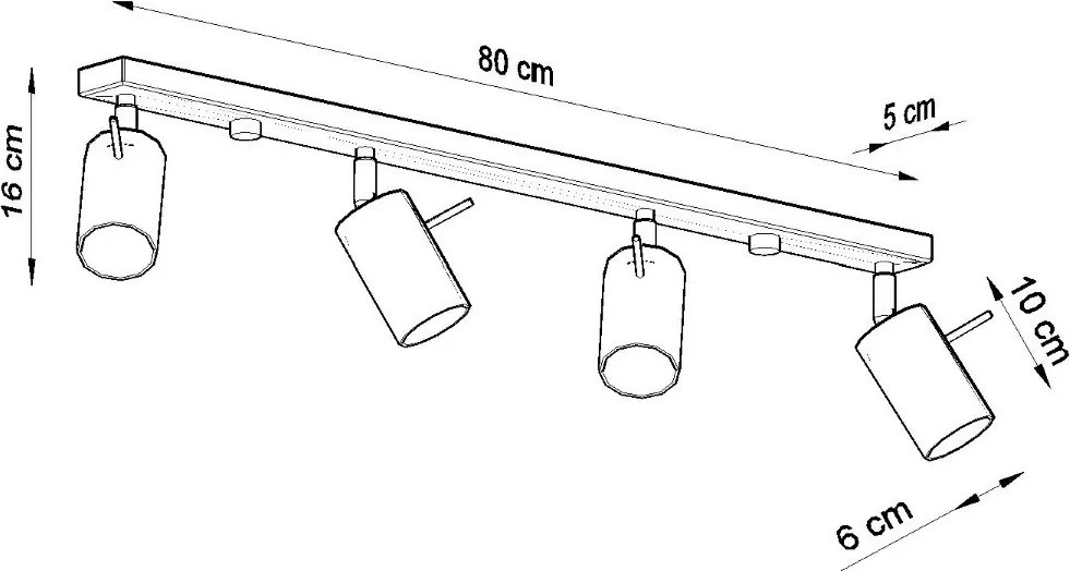 Lampada da Soffitto 4xGU10 RING 4L Orientabile in Acciaio