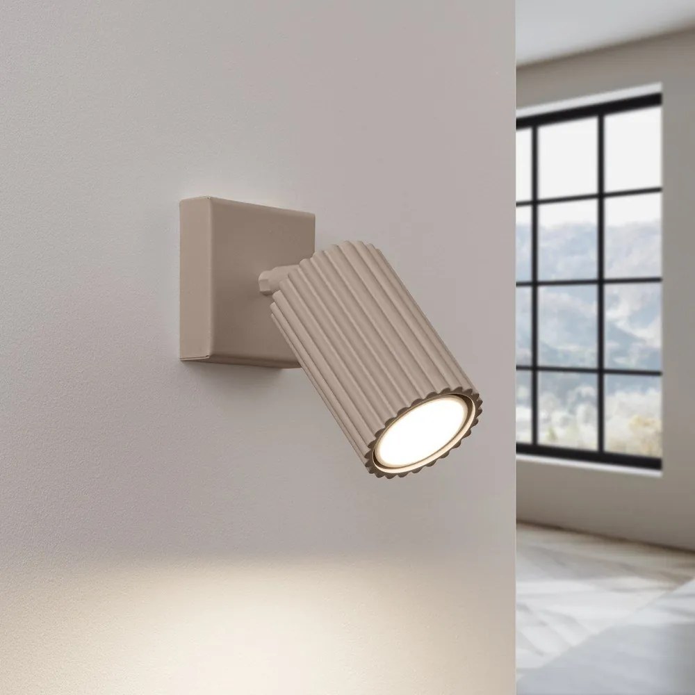 Faretto grigio tortora in metallo 8x16 cm Gleam – Sollux