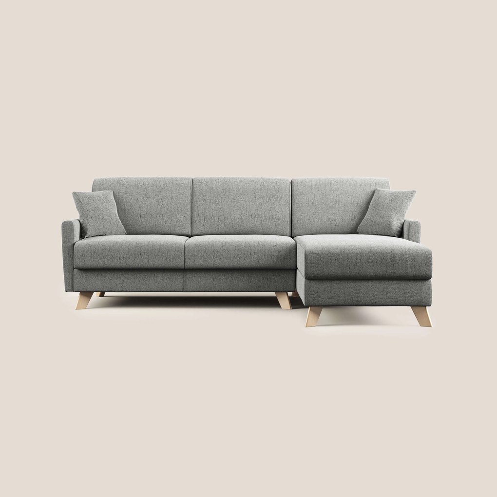 Edgar divano letto angolare in tessuto felis impermeabile T03 grigio chiaro