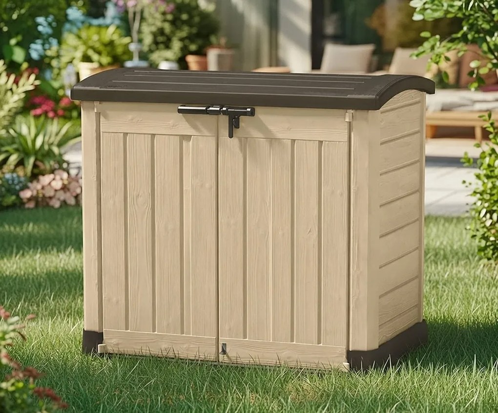 Armadio Porta Attrezzi da Giardino 146x120x82 cm in Resina Keter Store It Out Arc Beige...