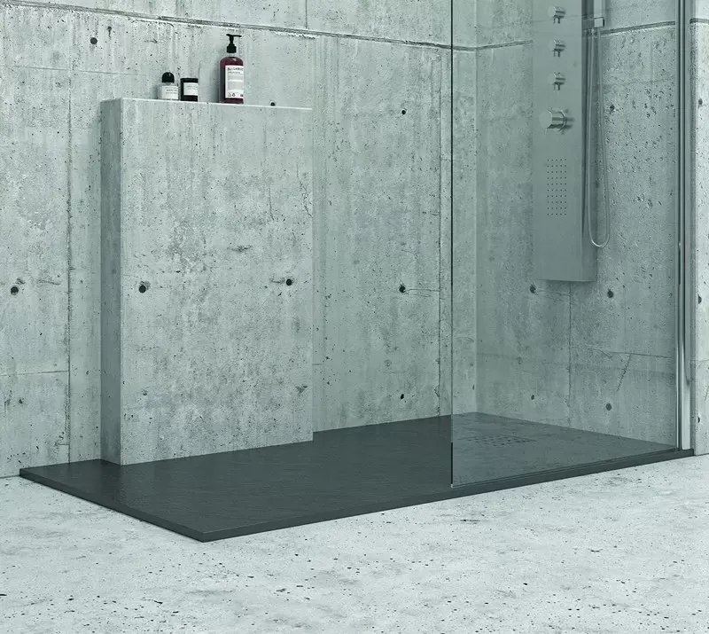 Piatto doccia 180x70 in pietra ardesia nero - KAMALU