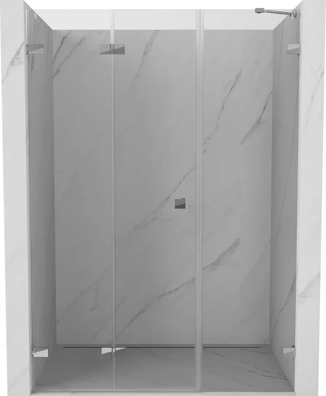 Mexen Lunar-F porte doccia pieghevoli sinistra 130 cm, trasparente, cromo - 836S-130-050-01-00-L