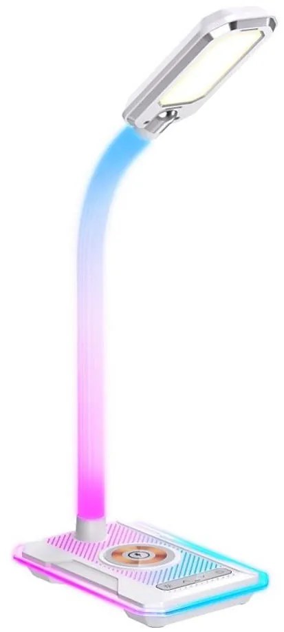 Immax 08988L - LED RGBW Lampada da tavolo dimmerabile con Qi di ricarica 30W/230V bianco