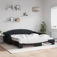 Divano Letto con Letto Estraibile Nero 100x200 cm in Tessutocod mxl 106607