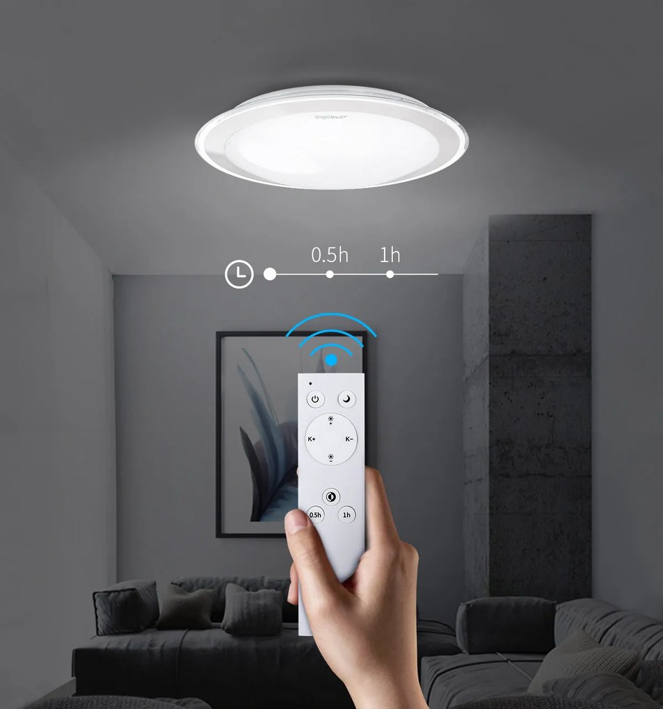 Plafoniera dimmerabile 30 W completo di telecomando con temperatura colore selezionabile 3000K-4000K-6500K 3190lm 220 - 240v D429*H96.1mm