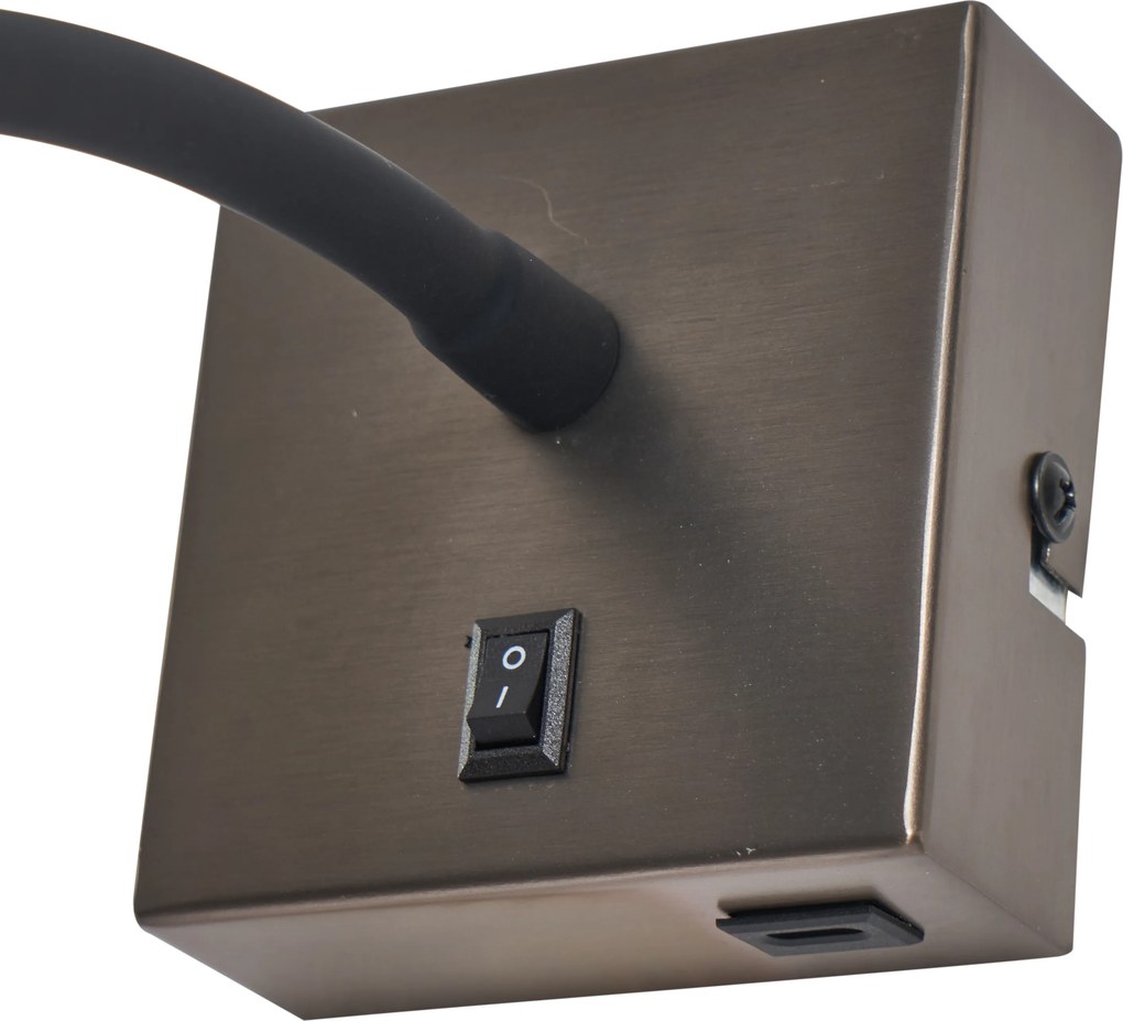 Set di 2 Applique Moderne Color Canna di Fucile con USB-C - Gosna