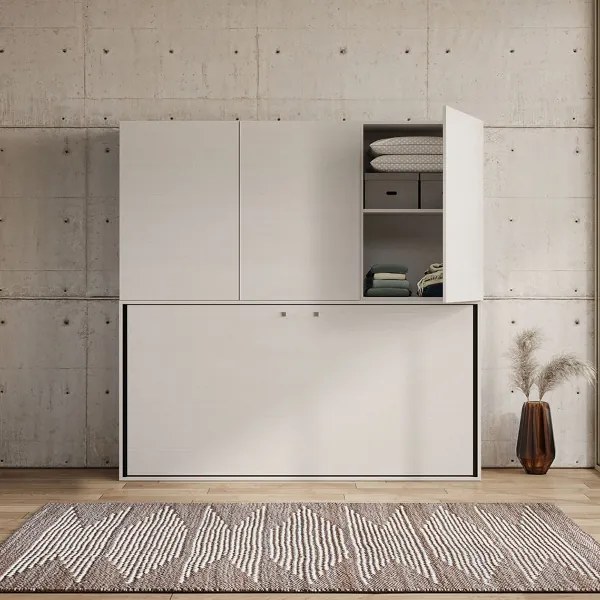 Letto NABOR singolo a scomparsa Bianco Frassino Composizione D